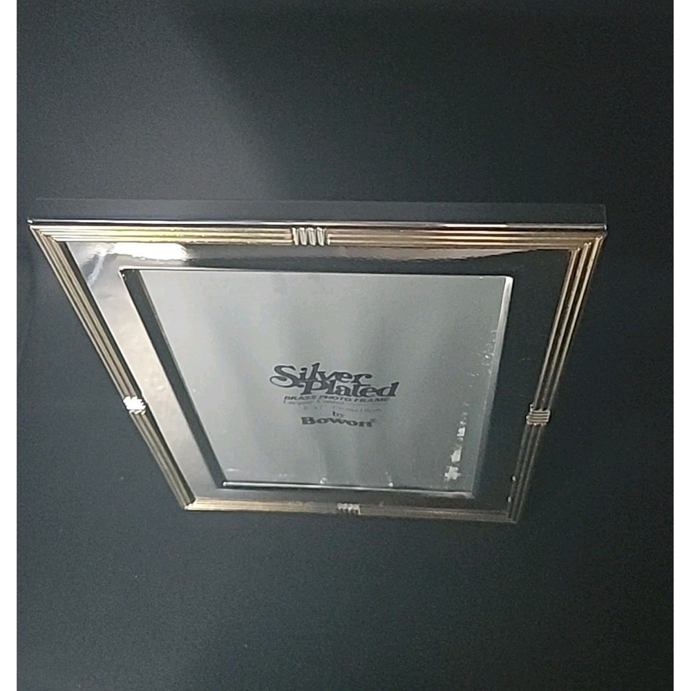 Vintage Silver Plate & Brass Lacquer Coated 5" X 7" Picture Frame Please Read